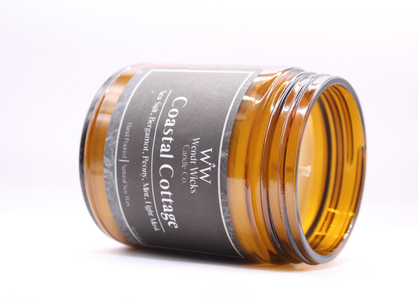 Coastal Cottage - 7 oz Natural Soy Wax Candle - Wendt Wicks Candle Co. - Amber candle