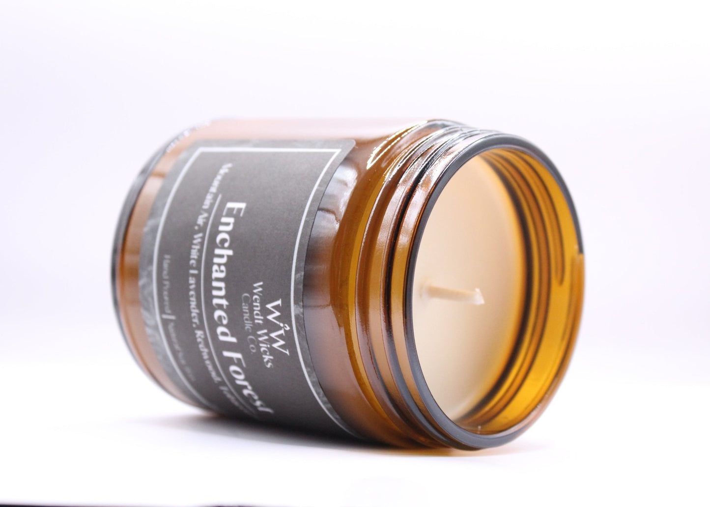 Enchanted Forest - 7 oz Natural Soy Wax Candle - Wendt Wicks Candle Co. - Amber candle