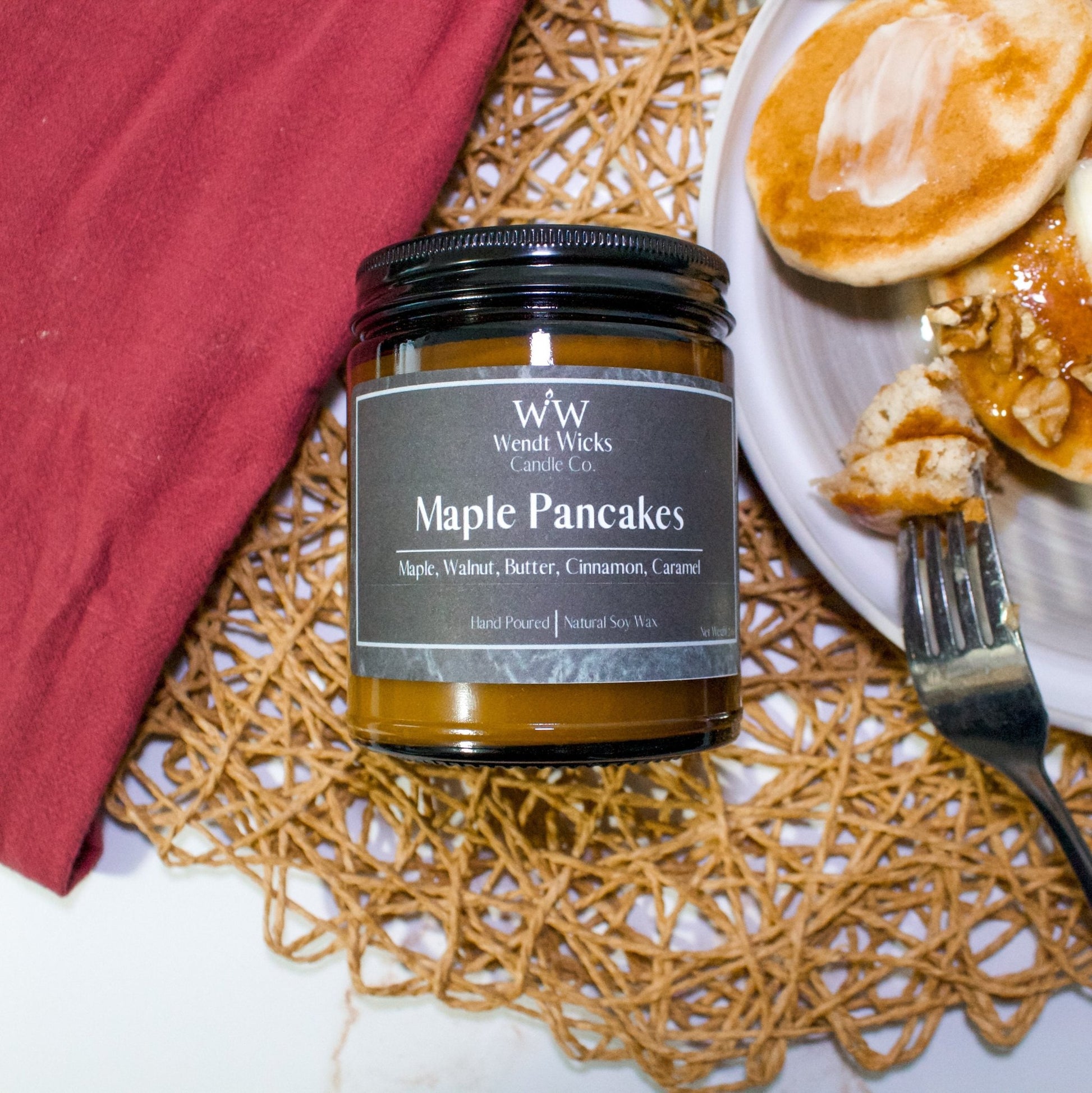 Maple Pancakes - Wendt Wicks Candle Co. - Amber candle