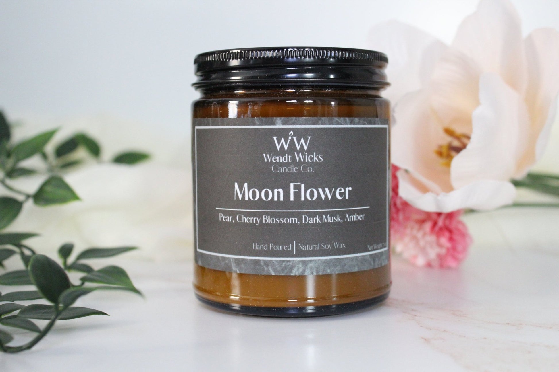 Moon Flower - Wendt Wicks Candle Co. - Amber candle