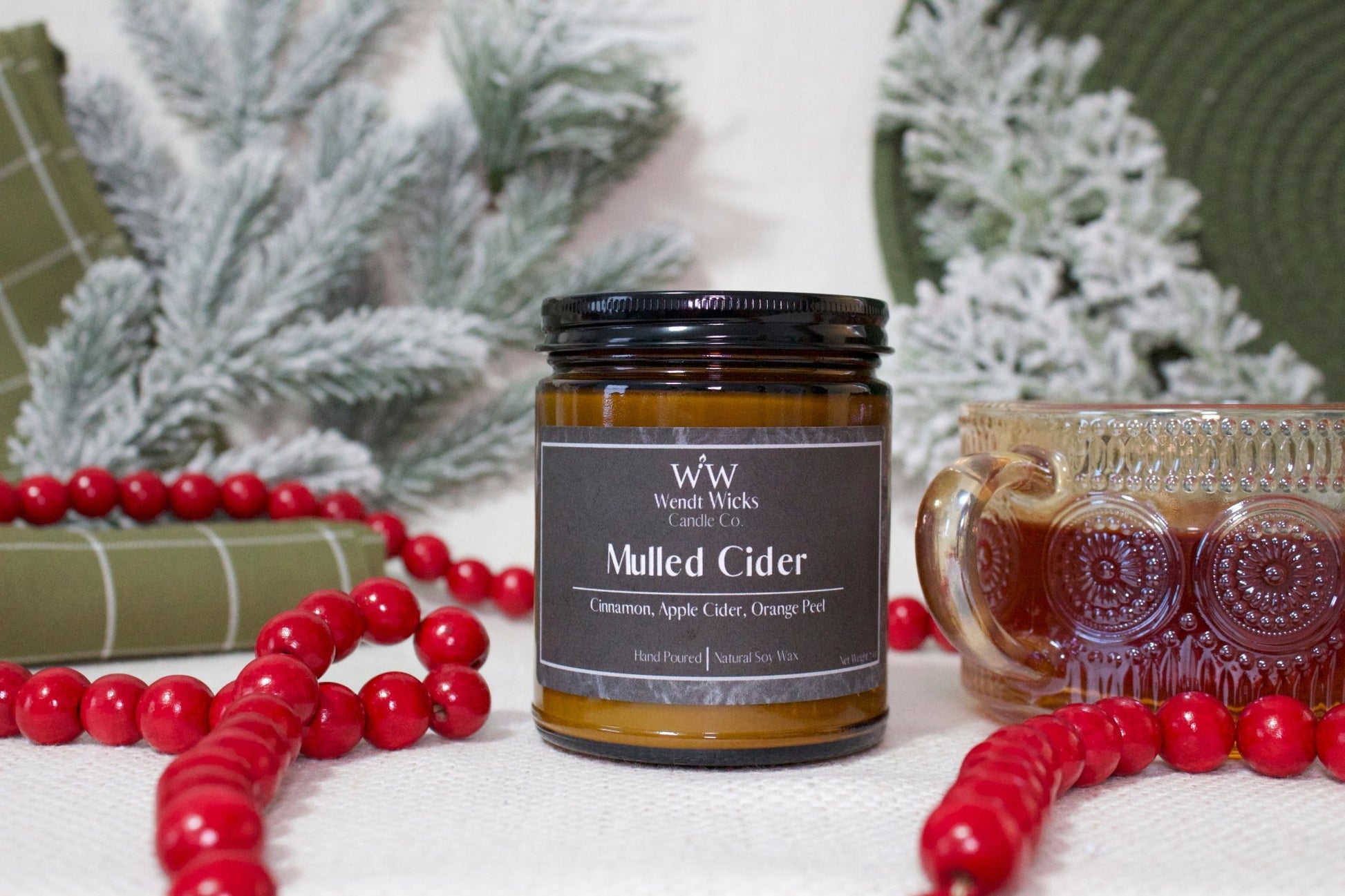 Mulled Cider - Wendt Wicks Candle Co. - Amber candle